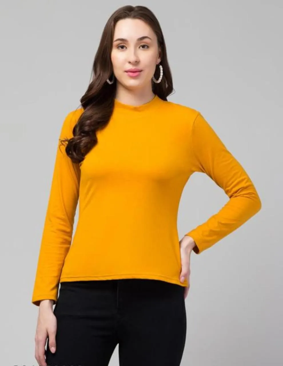 Round Neck Full Sleeve Cotton Tshirt