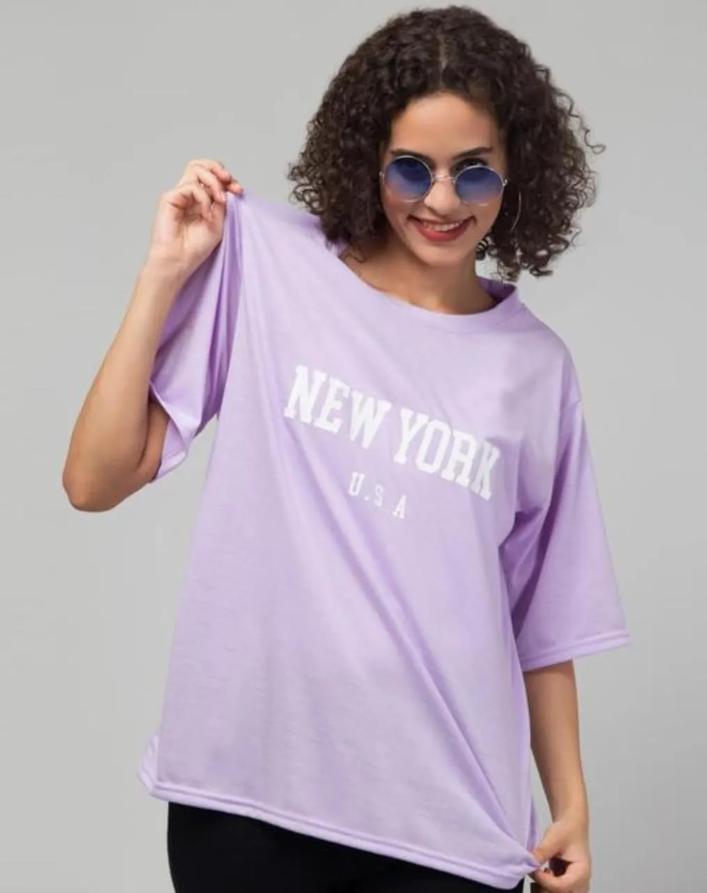 Round Neck Printed Oversized T-shirt2